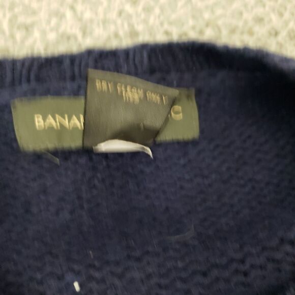 Banana Republic Sweater Womens Extra Large Blue Cable Knit XL Cashmere Wool - Picture 4 of 12